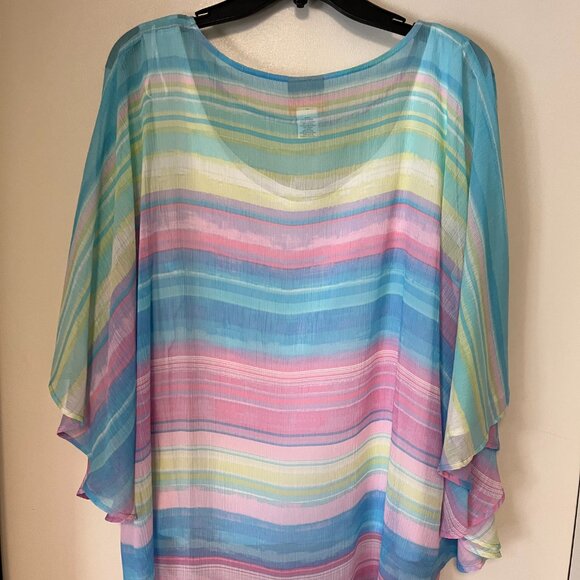 Ruby Rd Woman Rainbow Colored Top, Size 1X - Picture 2 of 2